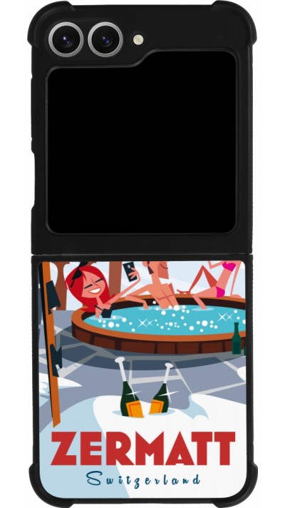 Samsung Galaxy Z Flip6 Case Hülle - Silikon schwarz Zermatt Mountain Jacuzzi
