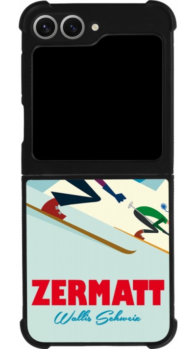 Samsung Galaxy Z Flip6 Case Hülle - Silikon schwarz Zermatt Ski Downhill
