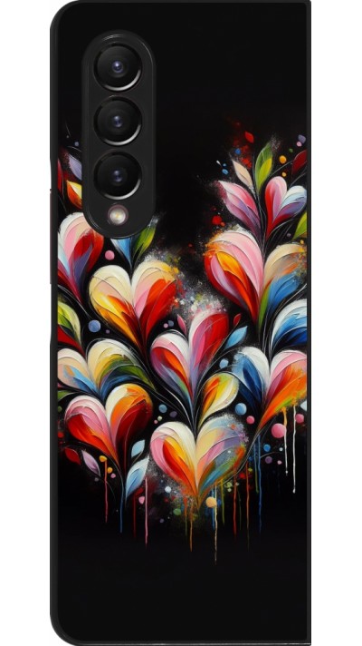 Samsung Galaxy Z Fold3 5G Case Hülle - Valentin 2024 Schwarzes Herz Abstrakt