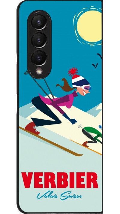 Samsung Galaxy Z Fold3 5G Case Hülle - Verbier Ski Downhill