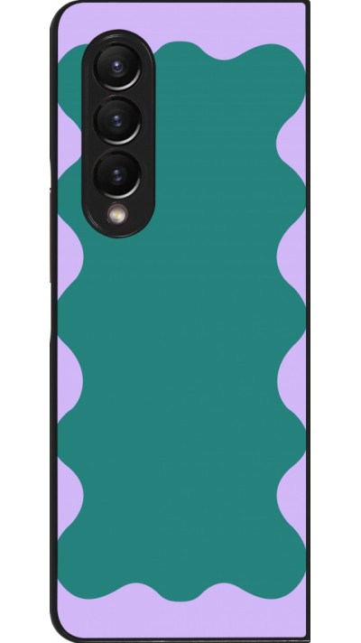 Samsung Galaxy Z Fold3 5G Case Hülle - Wavy Rectangle Green Purple