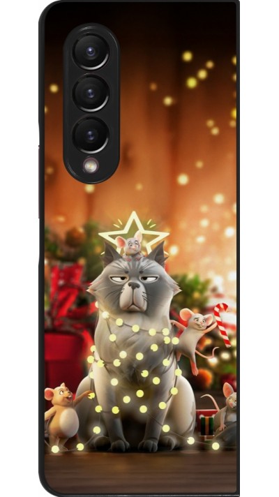 Samsung Galaxy Z Fold4 Case Hülle - Christmas 25 Xmas Cat