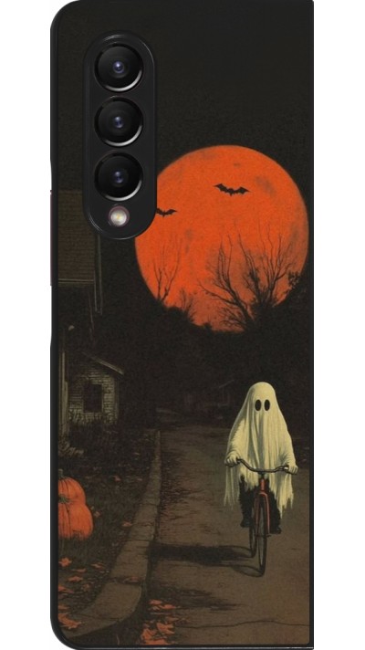 Samsung Galaxy Z Fold4 Case Hülle - Halloween 2025 Ghost on a bicycle Samsung Galaxy Z Fold4 Case Hülle - Halloween 2025 Ghost on a bicycle