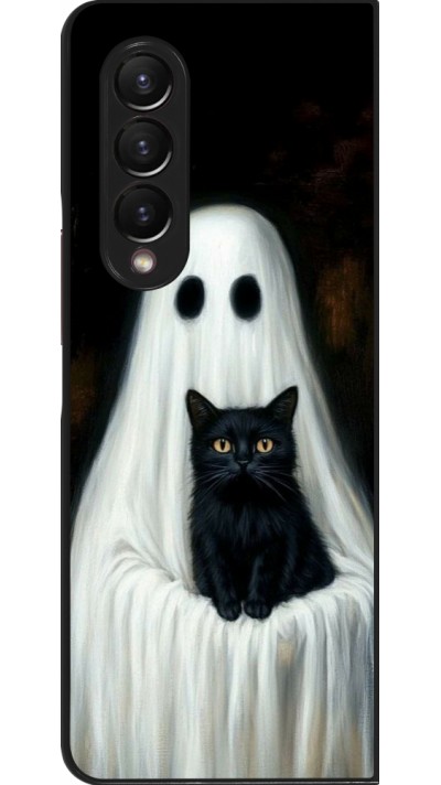 Samsung Galaxy Z Fold4 Case Hülle - Halloween 2025 Ghost with black cat Samsung Galaxy Z Fold4 Case Hülle - Halloween 2025 Ghost with black cat