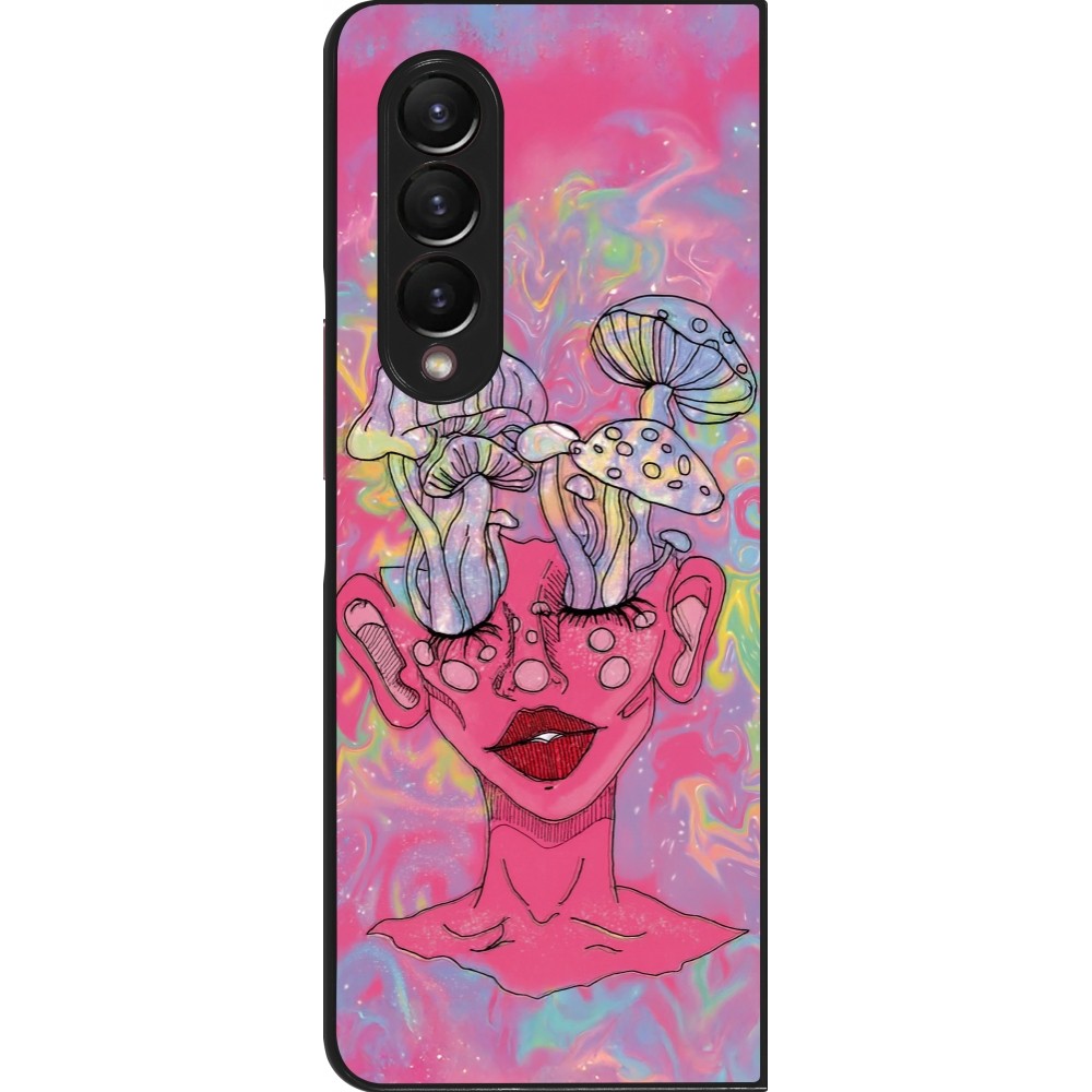 Samsung Galaxy Z Fold4 Case Hülle - Psychedelic pink mushroom
