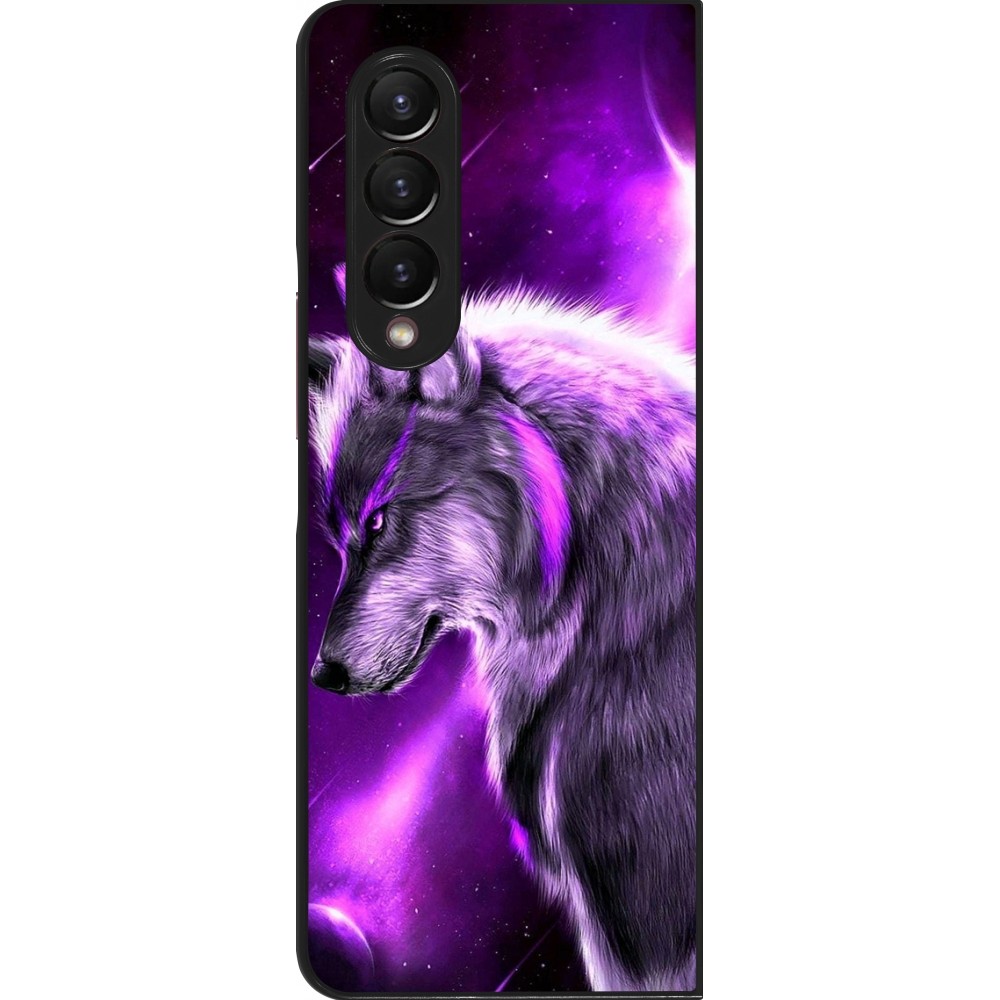 Samsung Galaxy Z Fold4 Case Hülle - Purple Sky Wolf