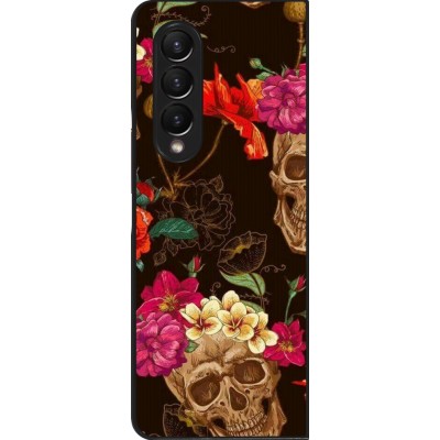 Samsung Galaxy Z Fold4 Case Hülle - Skulls and flowers