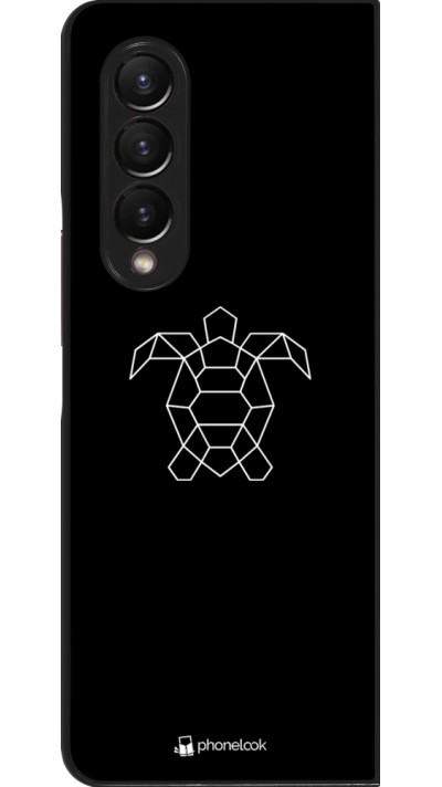 Samsung Galaxy Z Fold4 Case Hülle - Turtles lines on black