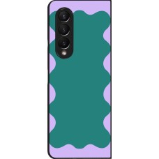 Samsung Galaxy Z Fold4 Case Hülle - Wavy Rectangle Green Purple