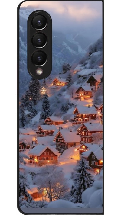Samsung Galaxy Z Fold4 Case Hülle - Winter 25 Winter snowy village