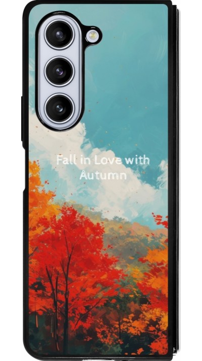Samsung Galaxy Z Fold5 Case Hülle - Silikon schwarz Autumn 25 Fall in love