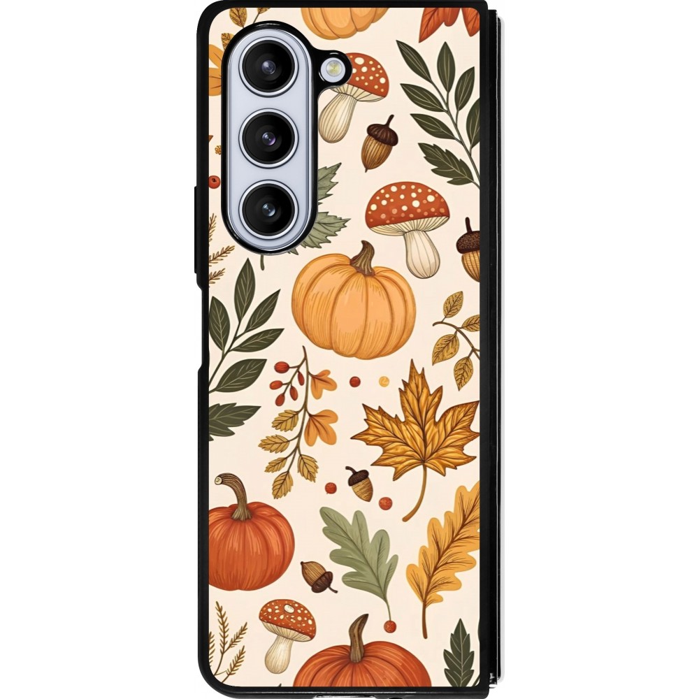 Samsung Galaxy Z Fold5 Case Hülle - Silikon schwarz Autumn 25 Autumn pattern