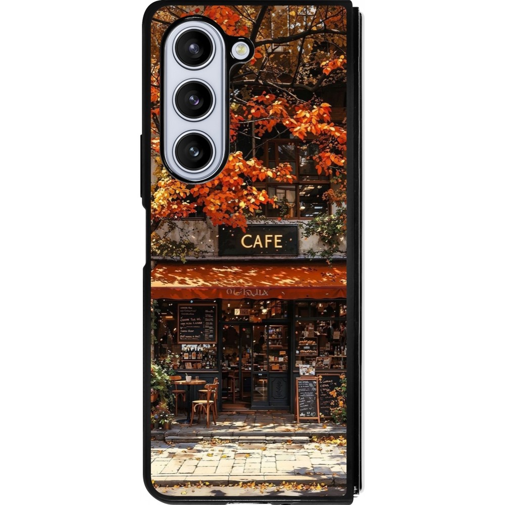 Samsung Galaxy Z Fold5 Case Hülle - Silikon schwarz Autumn 25 Coffee shop