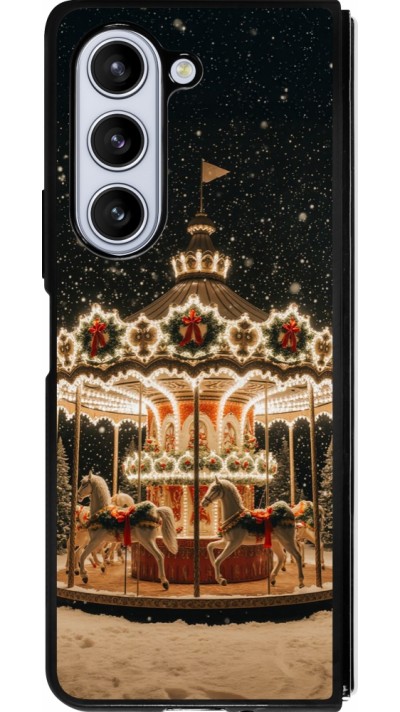 Samsung Galaxy Z Fold5 Case Hülle - Silikon schwarz Christmas 25 Carousel