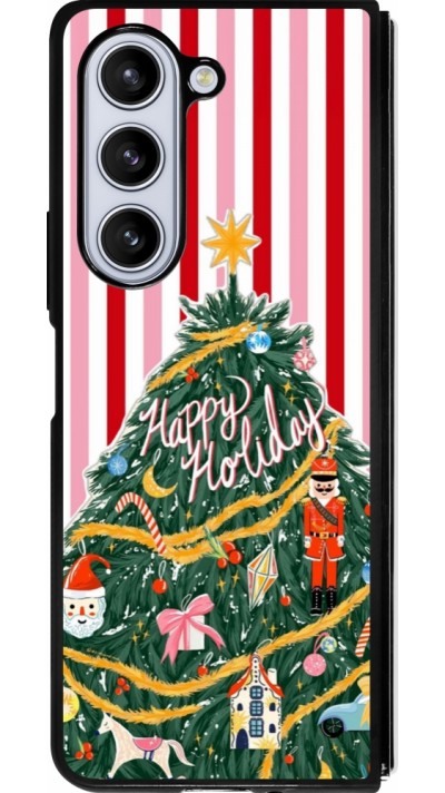Samsung Galaxy Z Fold5 Case Hülle - Silikon schwarz Christmas 25 Happy Holiday