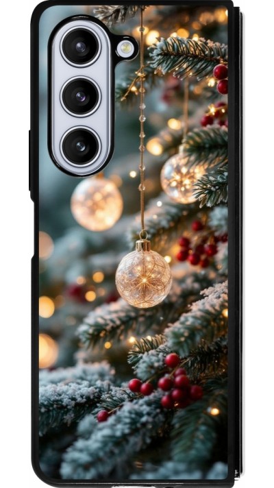 Samsung Galaxy Z Fold5 Case Hülle - Silikon schwarz Christmas 25 Xmas Decorated Tree