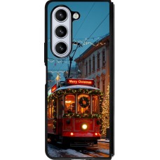 Coque Samsung Galaxy Z Fold5 - Silicone rigide noir Christmas 25 Xmas Train