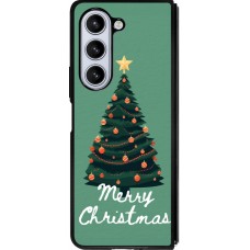 Coque Samsung Galaxy Z Fold5 - Silicone rigide noir Christmas 25 Xmas Tree