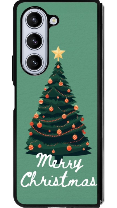 Samsung Galaxy Z Fold5 Case Hülle - Silikon schwarz Christmas 25 Xmas Tree