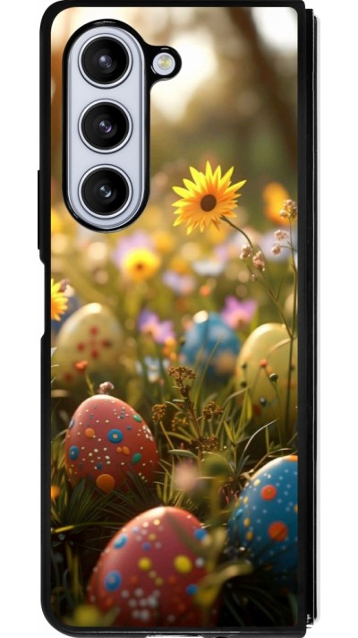 Samsung Galaxy Z Fold5 Case Hülle - Silikon schwarz Easter 2026 Decorated eggs