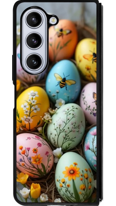Samsung Galaxy Z Fold5 Case Hülle - Silikon schwarz Easter 2026 Eggs with bees