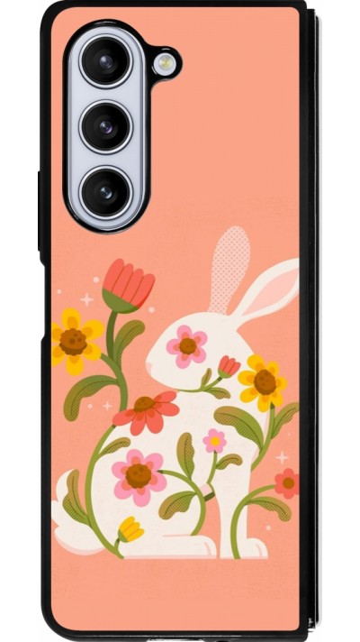 Samsung Galaxy Z Fold5 Case Hülle - Silikon schwarz Easter 2026 Rabbit collage