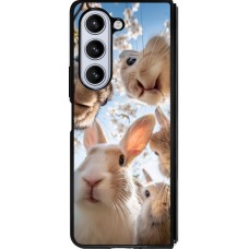 Samsung Galaxy Z Fold5 Case Hülle - Silikon schwarz Easter 2026 Rabbits
