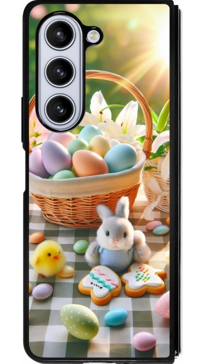 Samsung Galaxy Z Fold5 Case Hülle - Silikon schwarz Ostern 2025 Osterkorb