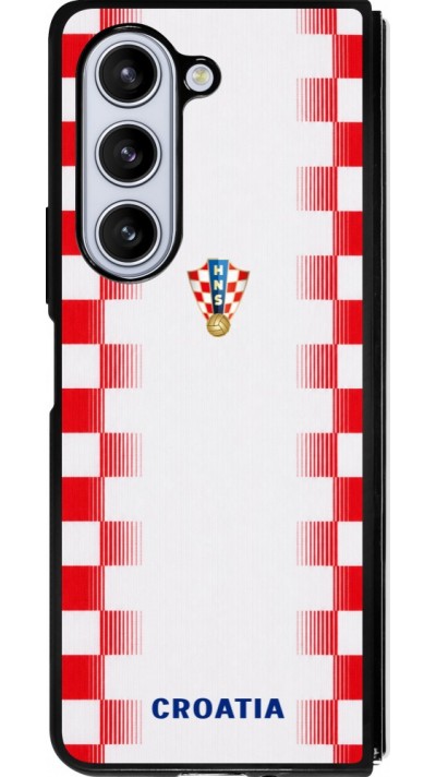 Samsung Galaxy Z Fold5 Case Hülle - Silikon schwarz Kroatien 2026 personalisierbares Fussballtrikot