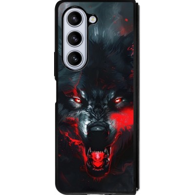 Samsung Galaxy Z Fold5 Case Hülle - Silikon schwarz Halloween 2024 mad werewolf