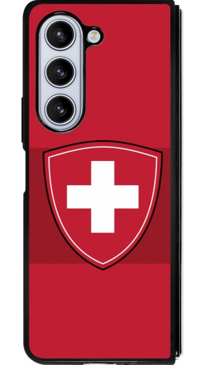 Samsung Galaxy Z Fold5 Case Hülle - Silikon schwarz Hockey World Championship Ecusson Suisse