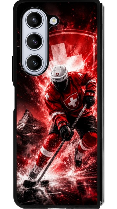 Samsung Galaxy Z Fold5 Case Hülle - Silikon schwarz Hockey World Championship Player