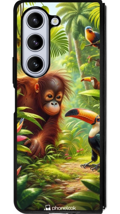 Samsung Galaxy Z Fold5 Case Hülle - Silikon schwarz Tropischer Dschungel Tayrona