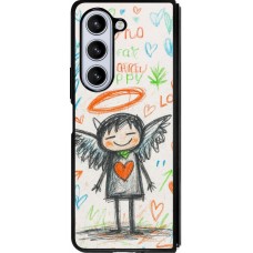 Samsung Galaxy Z Fold5 Case Hülle - Silikon schwarz Little Angel Sketch Love