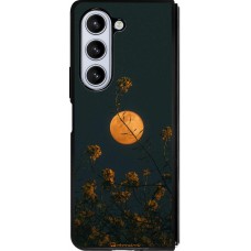 Samsung Galaxy Z Fold5 Case Hülle - Silikon schwarz Moon Flowers
