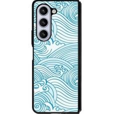 Samsung Galaxy Z Fold5 Case Hülle - Silikon schwarz Ocean Waves