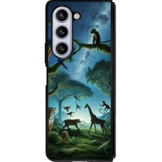 Samsung Galaxy Z Fold5 Case Hülle - Silikon schwarz Paradies der exotischen Tiere