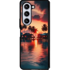 Samsung Galaxy Z Fold5 Case Hülle - Silikon schwarz Paradies Malediven