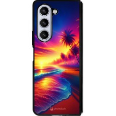 Samsung Galaxy Z Fold5 Case Hülle - Silikon schwarz Strand Sonnenuntergang auffällig