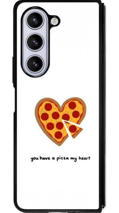 Samsung Galaxy Z Fold5 Case Hülle - Silikon schwarz Saint Valentines Day 26 You have my pizza heart