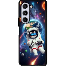 Samsung Galaxy Z Fold5 Case Hülle - Silikon schwarz VR SpaceCat Odyssee