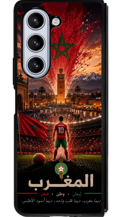Samsung Galaxy Z Fold5 Case Hülle - Silikon schwarz Fussball Marokko splash 2026