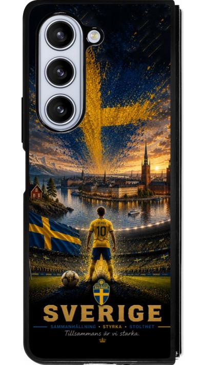 Samsung Galaxy Z Fold5 Case Hülle - Silikon schwarz Fussball Schweden splash 2026