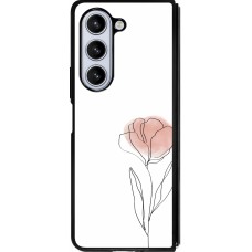 Samsung Galaxy Z Fold5 Case Hülle - Silikon schwarz Spring 23 minimalist flower