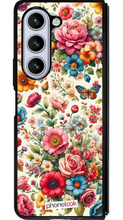 Samsung Galaxy Z Fold5 Case Hülle - Silikon schwarz Spring 25 fruehling bluetend