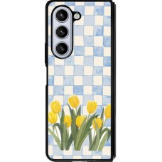 Samsung Galaxy Z Fold5 Case Hülle - Silikon schwarz Blue vichy tulips 2026