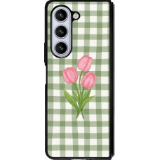 Samsung Galaxy Z Fold5 Case Hülle - Silikon schwarz Green vichy tulips 2026