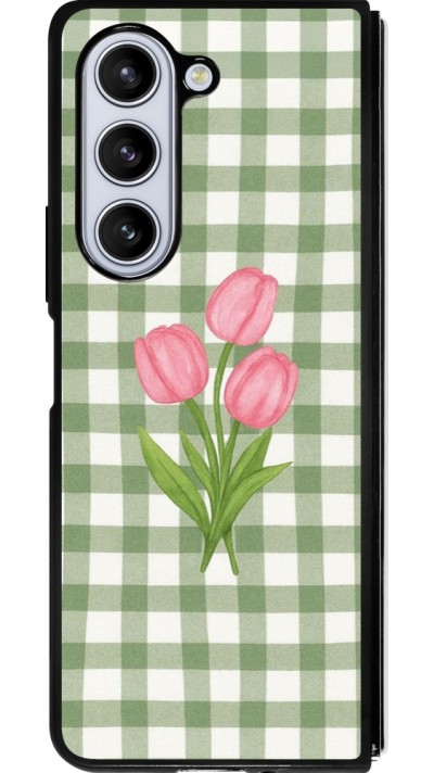 Samsung Galaxy Z Fold5 Case Hülle - Silikon schwarz Green vichy tulips 2026