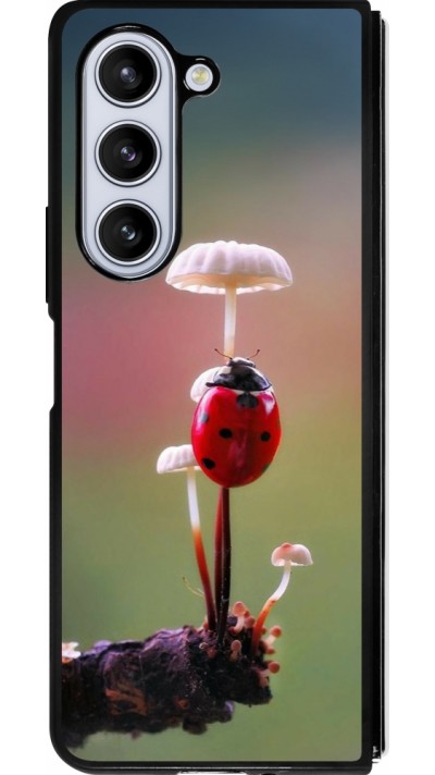 Samsung Galaxy Z Fold5 Case Hülle - Silikon schwarz Ladybird on a mushroom 2026