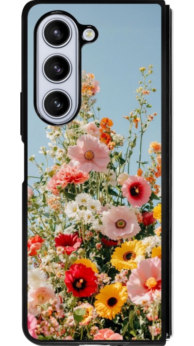 Samsung Galaxy Z Fold5 Case Hülle - Silikon schwarz Spring flowers 2026
